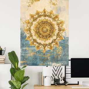 Künstlerisches Mandala, ein kompliziertes kreisför Poster