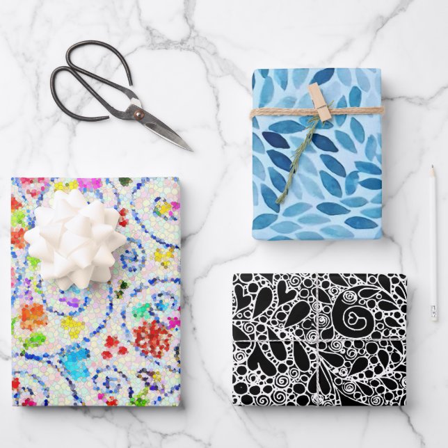 Künstlerisches Mix & Match-Geschenkpapier-Set  Geschenkpapier Set (Vorderseite)