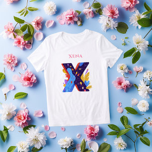 Künstlerisches Monogramm - Buchstabe X Fett und Bu Tri-Blend Shirt