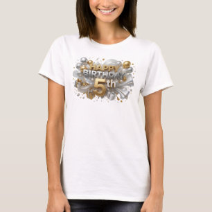 Künstlerisches Orange HAPPY BIRTHDAY 5TH Statement T-Shirt
