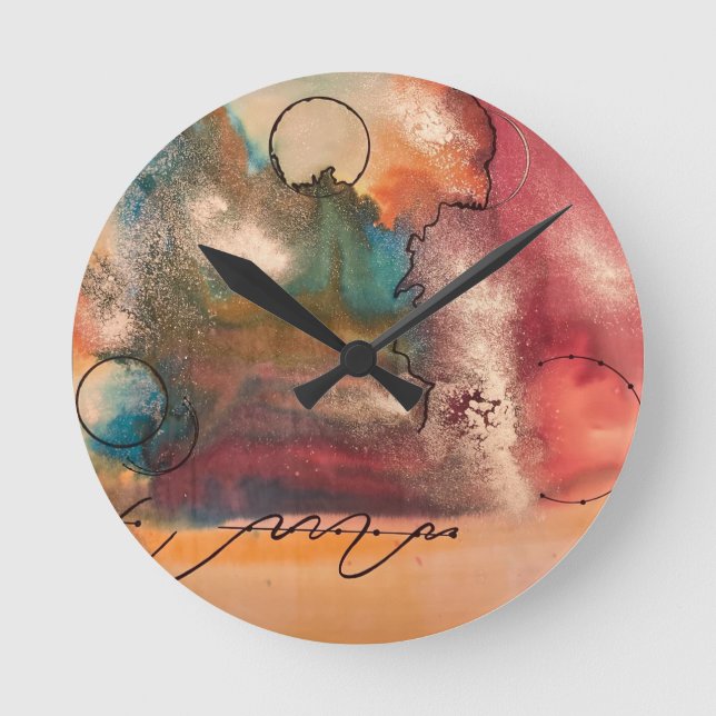 Künstlerisches Pendel by Lyla FERRARIS Design Runde Wanduhr (Vorderseite)