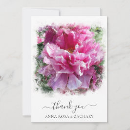 *~* Künstlerisches Peony Painting Dankeschön Karte