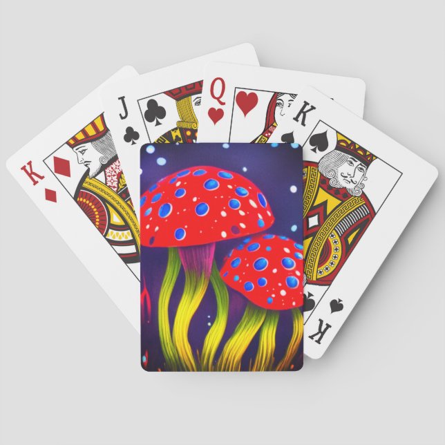 Künstlerisches Pilz Spielkarten (Rückseite)