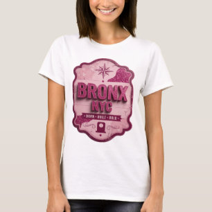 Künstlerisches Pink BRONX NYC BORN BUILT BOLD T-Shirt