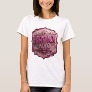 Künstlerisches Pink BRONX NYC Statement T-Shirt