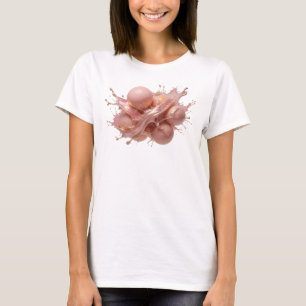 Künstlerisches Pinkes Abstraktes Orangen Trendy T- T-Shirt