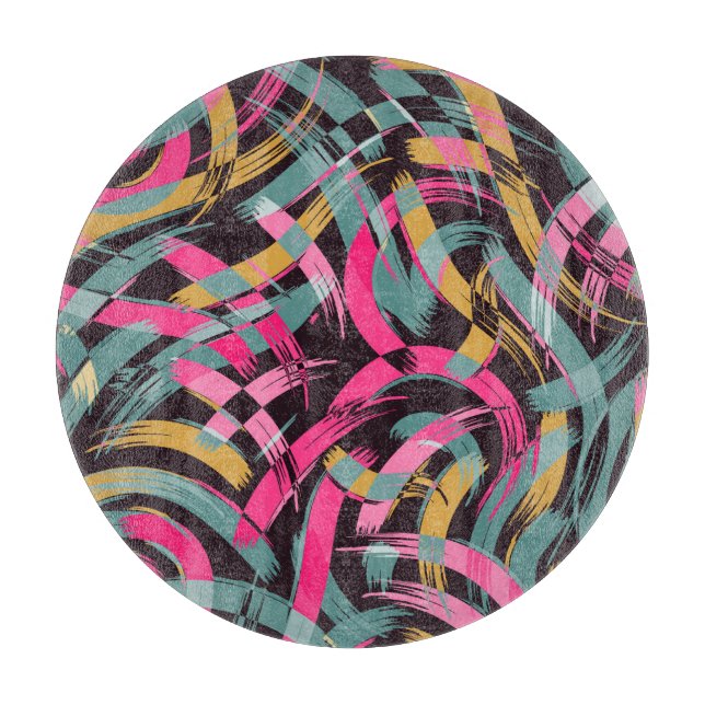 Künstlerisches Pinselstrichmuster Schneidebrett (Vorderseite)