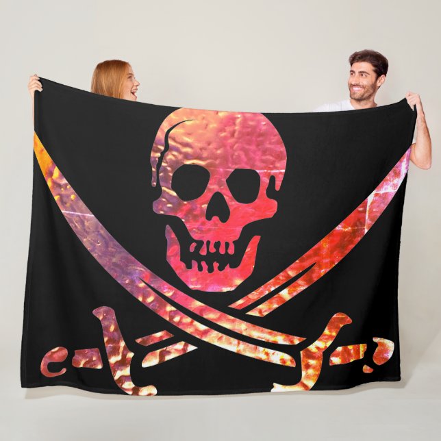Künstlerisches Piratendesign Fleecedecke (Beispiel)