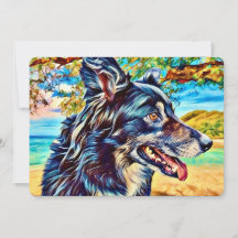 Künstlerisches Porträt Border Collie Landschaft