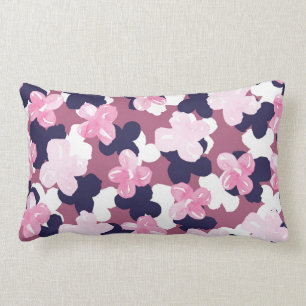 Künstlerisches rosa blaues Aquarellmuster Lendenkissen