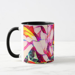 Künstlerisches Rot, Lila und Rose Tasse