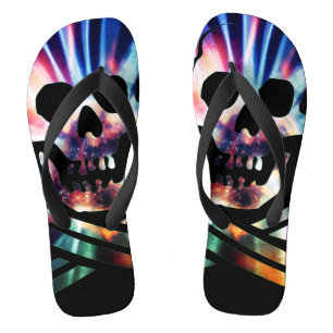 Künstlerisches Schädeldesign Flip Flops