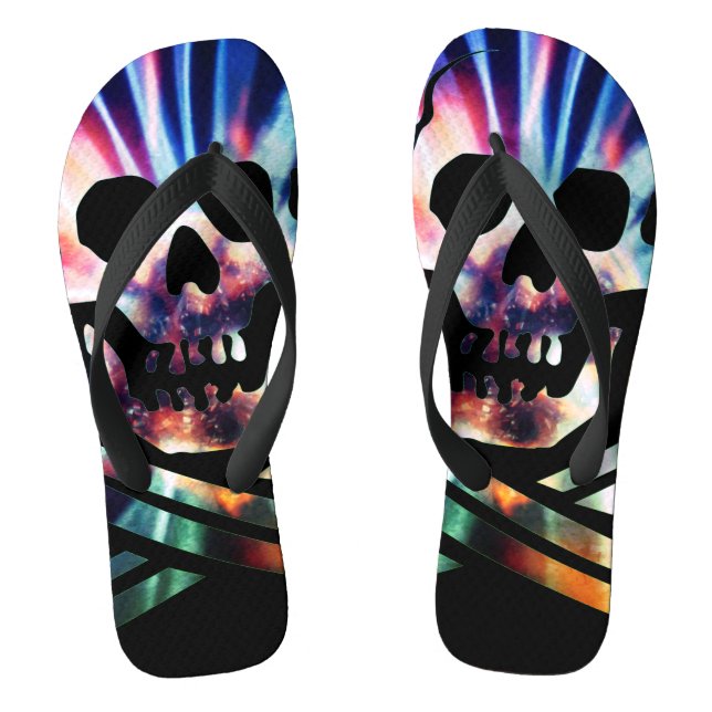 Künstlerisches Schädeldesign Flip Flops (Fußbett)