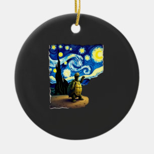 Künstlerisches Schildkröten-Shirt Sternennacht-Sch Keramik Ornament