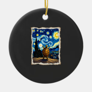 Künstlerisches Schildkröten-Shirt Sternennacht-Sch Keramik Ornament