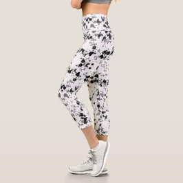Künstlerisches Schwarz-Weiß-Farbmuster des Spritze Capri Leggings