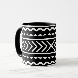 Künstlerisches Schwarz-Weiß-Muster Tasse