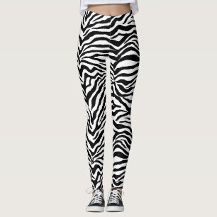 Künstlerisches Schwarz-weißes Funky Zebra Druckm Leggings
