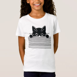 Künstlerisches schwarzes Katzen-Design T-Shirt