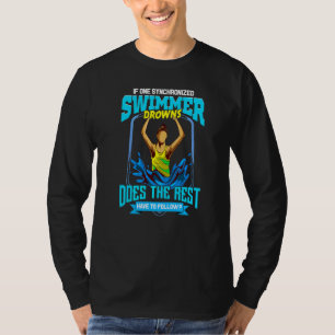 Künstlerisches Schwimmbecken Synchro Schwimmer Kle T-Shirt