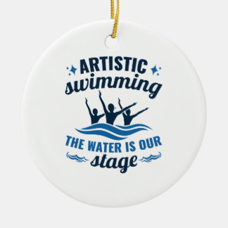 Künstlerisches Schwimmen Synchronisiertes Wasser i Keramik Ornament