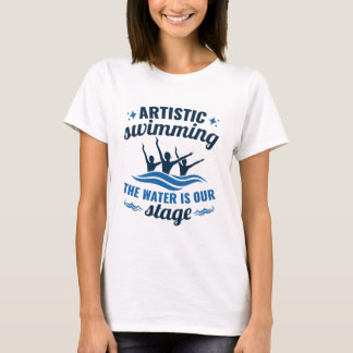Künstlerisches Schwimmen Synchronisiertes Wasser i T-Shirt