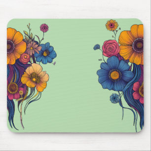 Künstlerisches Set schöner Blume Mousepad