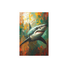 Künstlerisches Shark Portrait Lebende Ölgemälde