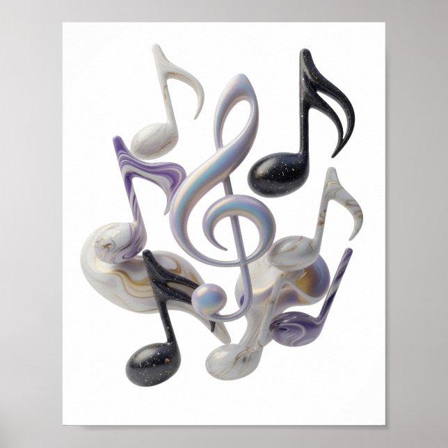 Künstlerisches Silber ABSTRACTE KUNST Grafikdesign Poster (Vorne)