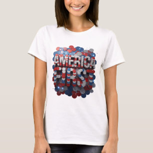 Künstlerisches Silber AMERIKA ZUERST Grafikdesign T-Shirt