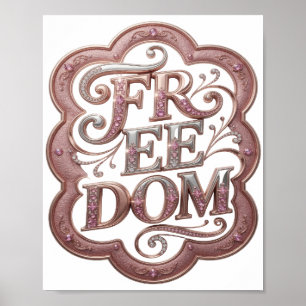 Künstlerisches Silber FREEDOM Künstlerisches Motiv Poster