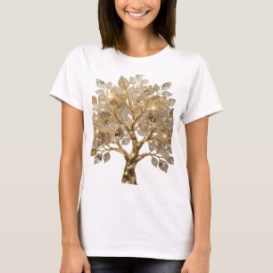 Künstlerisches Silber GOLDENER LEBENSBAUM Tragbare T-Shirt