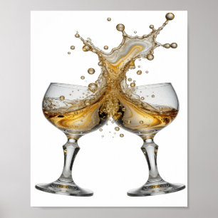 Künstlerisches Silber WHISKY SPLASH Poster
