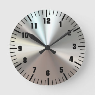 Künstlerisches silbernes Metall Runde Wanduhr