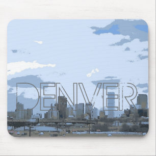 Künstlerisches Skyline Denvers Colorado mousepad