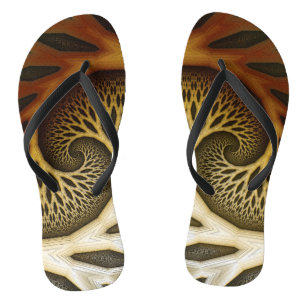 Künstlerisches Spirale modernes Fraktal-Kunstmuste Flip Flops