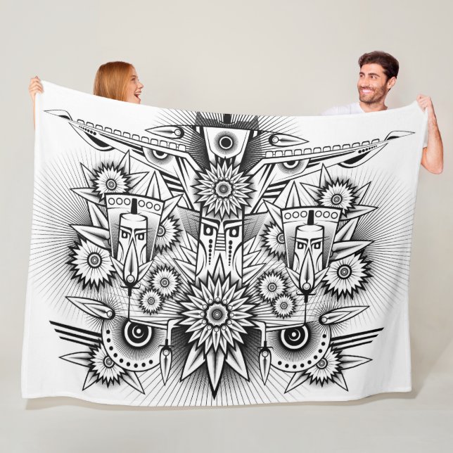 Künstlerisches Stammesdesign Fleecedecke (Beispiel)