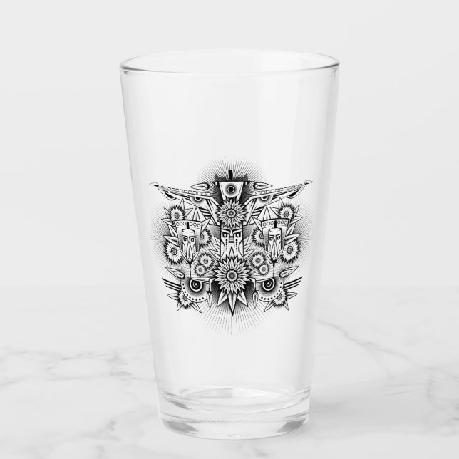 Künstlerisches Stammesdesign Glas (Vorderseite)