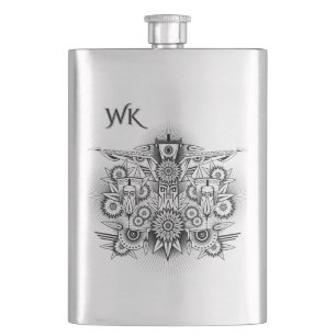 Künstlerisches Stammesdesign-Monogramm Flachmann