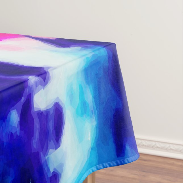 Künstlerisches Summer Pink Blue Gefärbte Krawatte  Tischdecke (Beispiel)