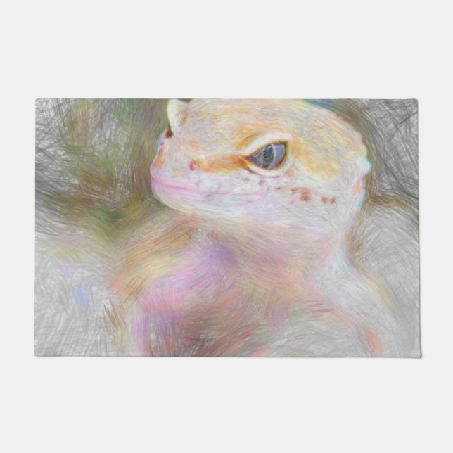 künstlerisches Tier gekko Fußmatte (Vorderseite)