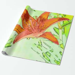 Künstlerisches Tiger-Lilien-Geschenk-Packpapier Geschenkpapier
