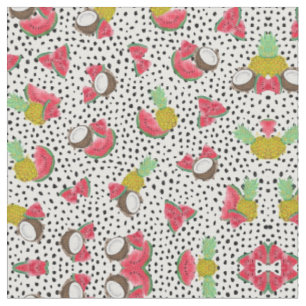 Künstlerisches tropisches Fruchtpolka Dots Wasserf Stoff