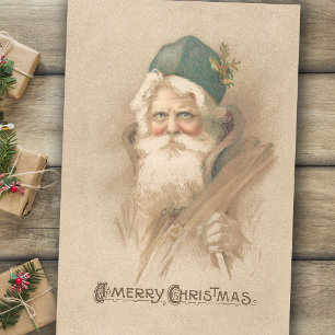 Künstlerisches Vintages Weihnachtsportrait Seidenpapier