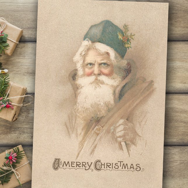 Künstlerisches Vintages Weihnachtsportrait Seidenpapier (Von Creator hochgeladen)