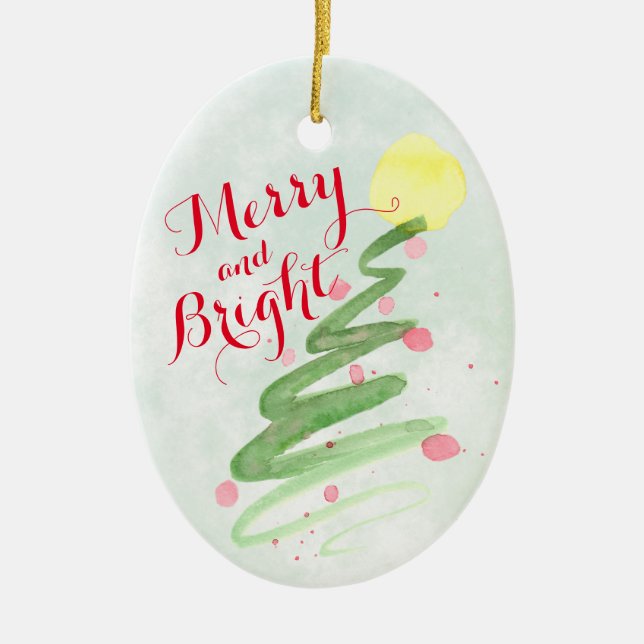 Künstlerisches Weihnachtsbaum Foto zurück Keramik Ornament (Vorne)