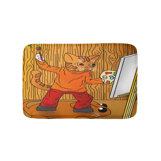 Künstlerkatze Badematte (Vorderseite)