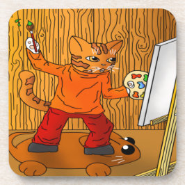 Künstlerkatze Getränkeuntersetzer