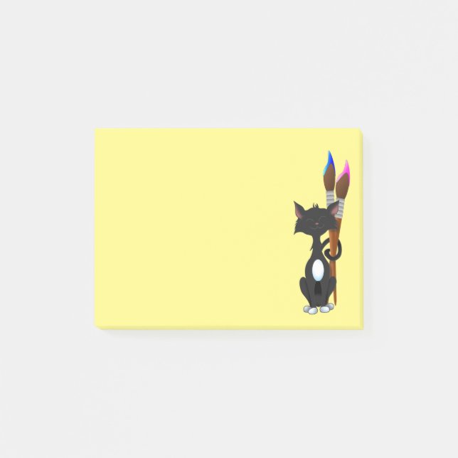 Künstlerkatze Post-it Klebezettel (Vorderseite)