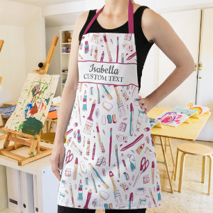 Künstlerkittel mit Kunstzubehör, personalisierter  Schürze